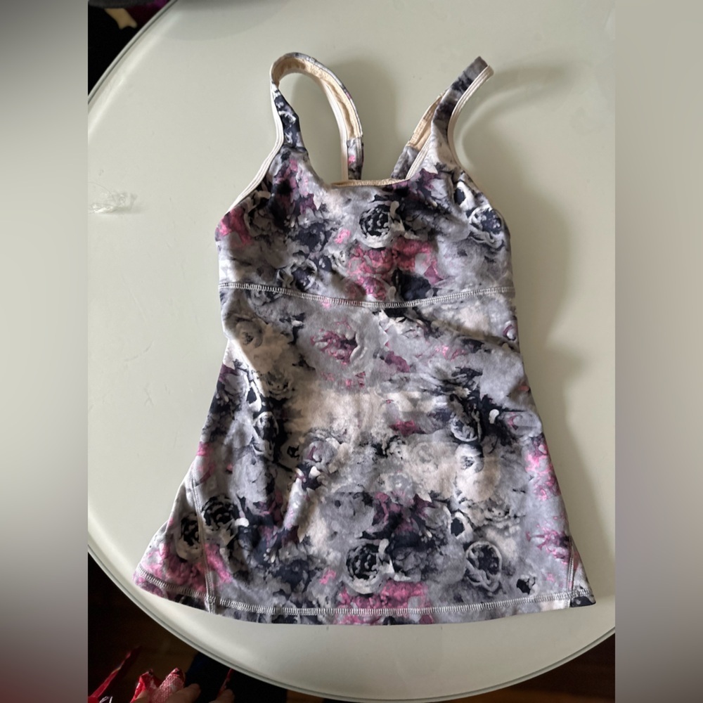 lululemon athletica Floral Tank Top - Pink and Gray